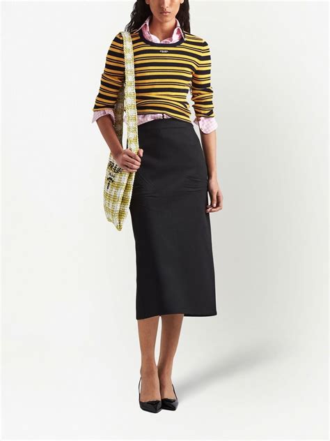 prada jeans online|Prada denim skirt.